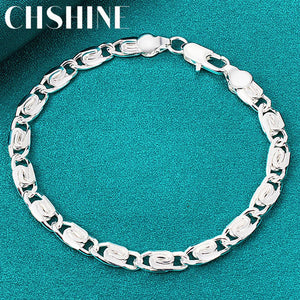 Sterling Silver Paper Clip Chain Bracelet Wedding Jewelry