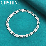Sterling Silver Paper Clip Chain Bracelet Wedding Jewelry