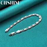 Sterling Silver Paper Clip Chain Bracelet Wedding Jewelry