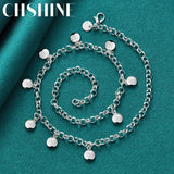 925 Silver Pea Round 18" Necklace Women Wedding Jewelry