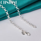 925 Silver Pea Round 18" Necklace Women Wedding Jewelry