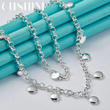 925 Silver Pea Round 18" Necklace Women Wedding Jewelry