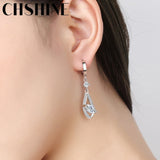 925 Silver Zircon Earrings Wedding Jewelry