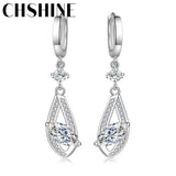 925 Silver Zircon Earrings Wedding Jewelry