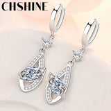 925 Silver Zircon Earrings Wedding Jewelry
