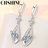 925 Silver Zircon Earrings Wedding Jewelry