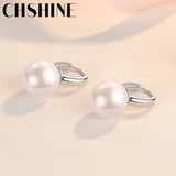 925 Silver Retro 12MM Pearl Earrings Women Wedding Party Jewelry