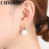 925 Silver Retro 12MM Pearl Earrings Women Wedding Party Jewelry