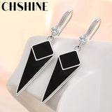 925 Sterling Silver Rhombus Earrings For Women Banquet Party