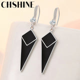 925 Sterling Silver Rhombus Earrings For Women Banquet Party
