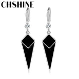 925 Sterling Silver Rhombus Earrings For Women Banquet Party