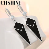 925 Sterling Silver Rhombus Earrings For Women Banquet Party