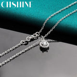 925 Silver Zircon Pendant Necklace Women