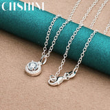 925 Silver Zircon Pendant Necklace Women