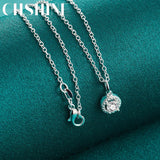 925 Silver Zircon Pendant Necklace Women