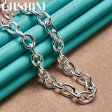 925 Silver Round Pendant Necklace Women Wedding Charm Jewelry