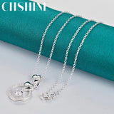 925 Silver Heart Zircon Pendant Necklace for Lady