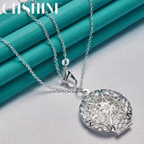 925 Silver Round Photo Frame Necklace For Women