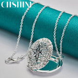 925 Silver Round Photo Frame Necklace For Women