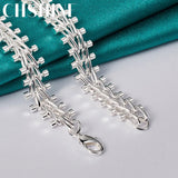 925 Silver Beads Necklace Women Men Charm Wedding Jewelry