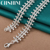 925 Silver Beads Necklace Women Men Charm Wedding Jewelry