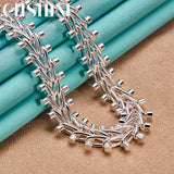925 Silver Beads Necklace Women Men Charm Wedding Jewelry