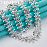 925 Silver Beads Necklace Women Men Charm Wedding Jewelry