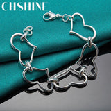 925 Silver Heart Bracelet For Women Charm Wedding Jewelry