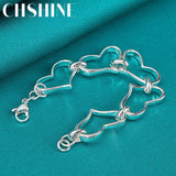 925 Silver Heart Bracelet For Women Charm Wedding Jewelry