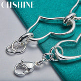 925 Silver Heart Bracelet For Women Charm Wedding Jewelry