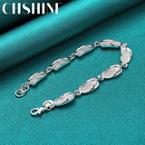 925 Sterling Silver Slipper Bracelet Chain Wedding Charm Party Jewelry