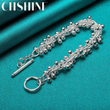 925 Sterling Silver Grape Bead Bracelet for Women