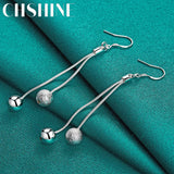 925 Silver Matte Round Ball Earrings for Women Banquet Party