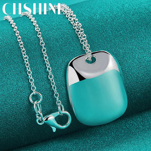 925 Silver Shield Pendant Necklace for Women