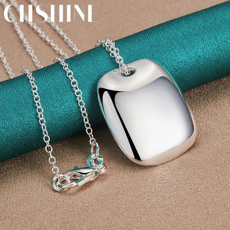 925 Silver Shield Pendant Necklace for Women