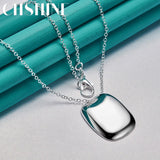 925 Silver Shield Pendant Necklace for Women