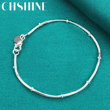 925 Silver Snake Chain Bracelet Wedding Charm Jewelry