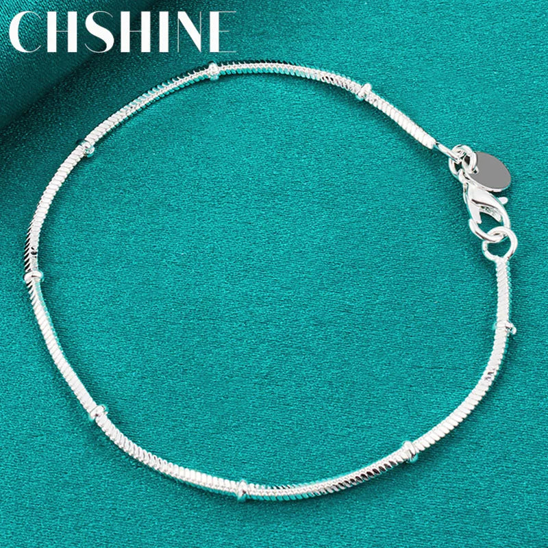 925 Silver Snake Chain Bracelet Wedding Charm Jewelry