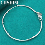 925 Silver Snake Chain Bracelet Wedding Charm Jewelry