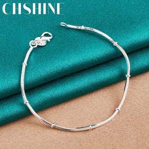 925 Silver Snake Chain Bracelet Wedding Charm Jewelry