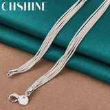 925 Silver Snake Chain Star Pendant Necklace Wedding Engagement Party Charm