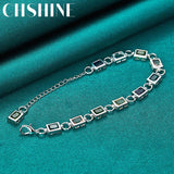 925 Silver Square Bracelet Multicolor Zircon Women Jewelry