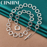 925 Silver Square Necklace Women Wedding Charm Jewelry