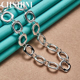 925 Silver Square Necklace Women Wedding Charm Jewelry