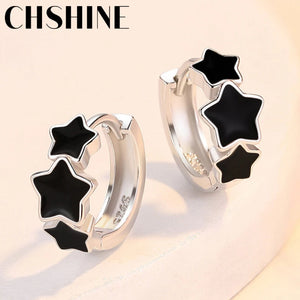 925 Silver Star Earrings Elegant Dinner Party Jewelry