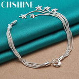 925 Silver Starfish Snake Chain Bracelet for Women