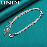 925 Silver Starfish Snake Chain Bracelet for Women