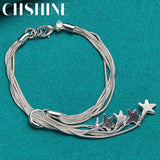 925 Silver Starfish Snake Chain Bracelet for Women
