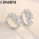 925 Silver Star Zircon Earrings Wedding Jewelry