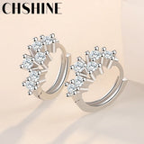 925 Silver Star Zircon Earrings Wedding Jewelry